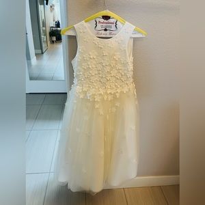 BHLDN Princess Daliana Carrie Floral Appliqué Low-Back Tulle Flower Girl Dress